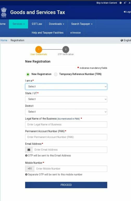 Online gst application process 