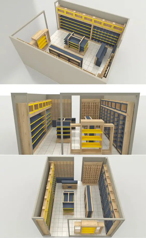 Stationery shop layout design idea 