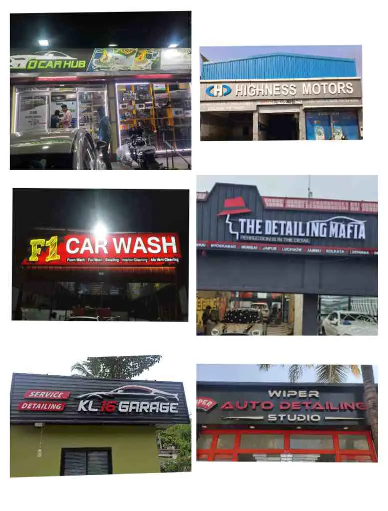 Car washing shop name board logo design ideas 